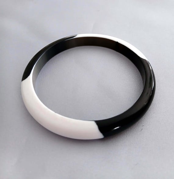 60s〜 USA ヴィンテージバングル ヴィンテージ ブラック&ホワイト バングルブレスレット 1960