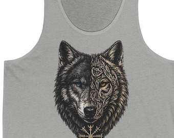 Viking Wolf-tanktop, Noorse rune-jerseytank, Nordic Wolf-tanktop, LootCrafted