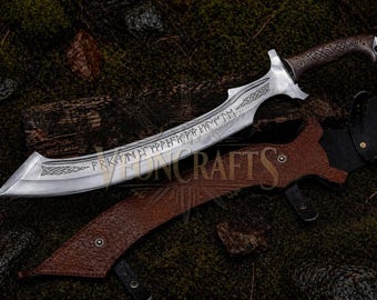 Espada egipcia Khopesh de acero de alto carbono forjada a mano, hoja de estilo vikingo, mango de palisandro, el mejor regalo de Navidad.