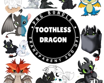 Ohnezahn Drachen PNG Clipart Bundle (digitaler Download)