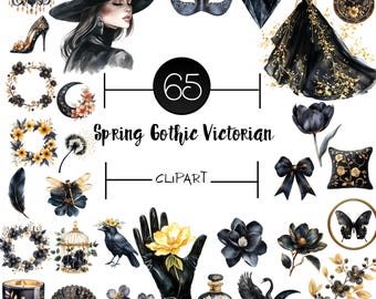 Gothic viktorianischen Clipart PNG | Dunkel romantische Frau, Vintage Ephemera (Digitaler Download)