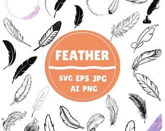 Boho Feder SVG Bundle: Tribal Vogel Design (Digitaler Download)