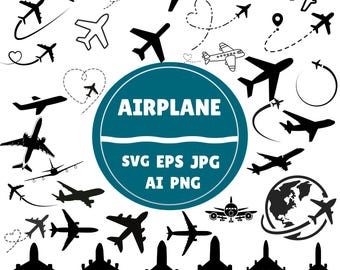 Flugzeug SVG Bundle, Reise, Globus, Pass (Digitaler Download)