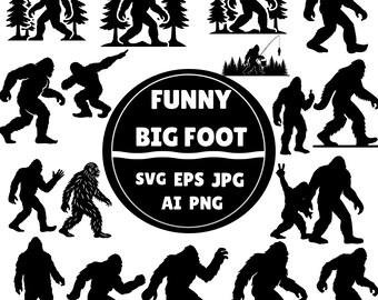 Big Foot SVG Bundle, Lustiger Big Foot: (Digitaler Download).