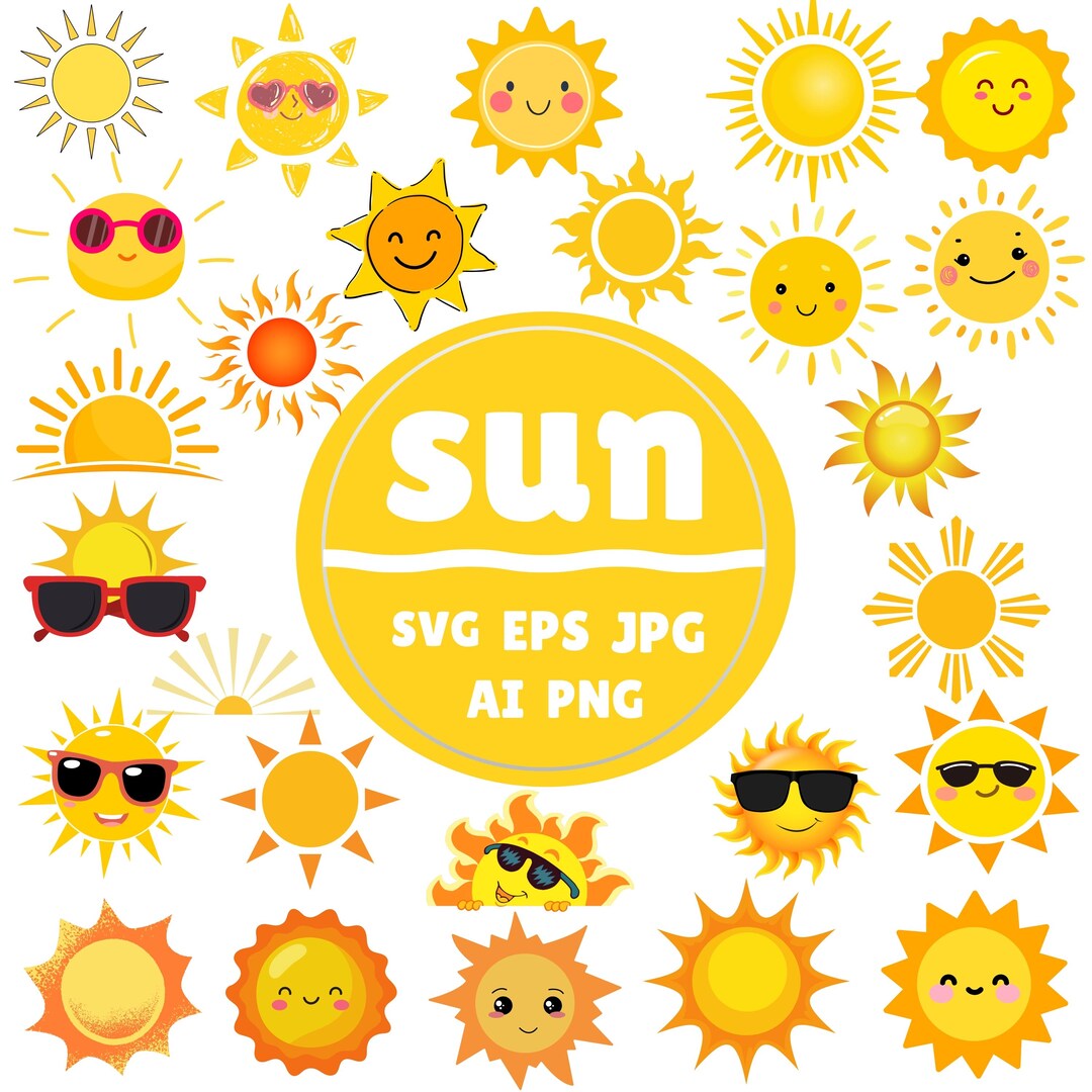 Boho Sun & Sunrise SVG Bundle: Cricut, Silhouette, Summer Clipart ...