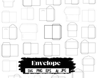 Envelope Template PNG Clipart Bundle:  (Digital Download)