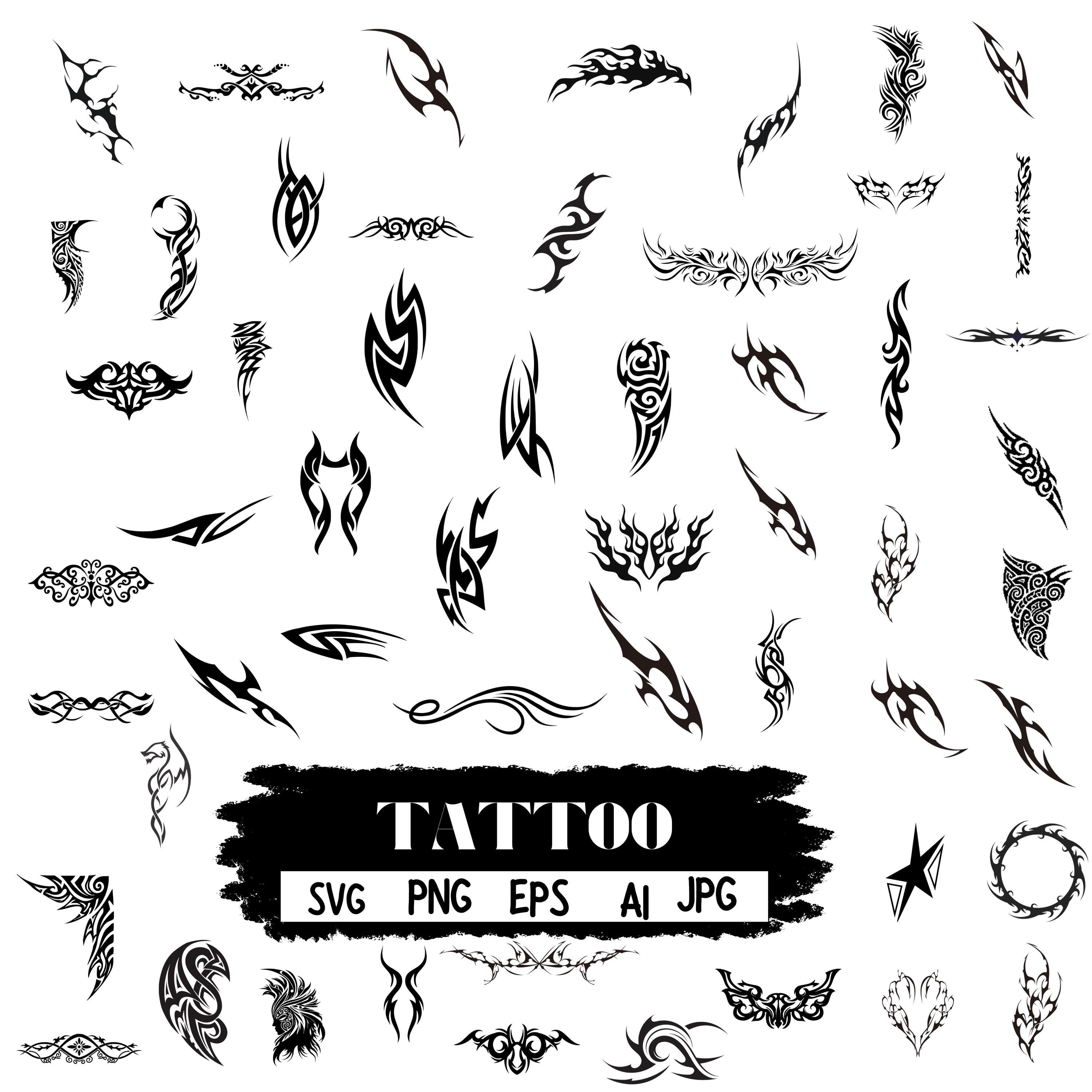 Tribal Tattoo SVG Bundle: Intricate Tattoo Designs (digital