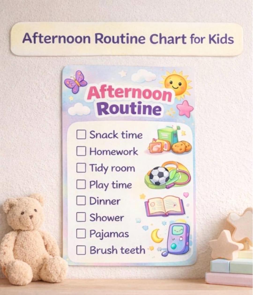 Kids Afternoon Routine Chart | Visual Schedule Checklist (instant ...