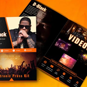 Musician Media Portfolio | Artist EPK for Singers, Bands & DJs | Editable Canva Design