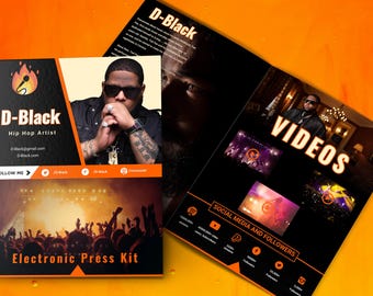 Portafolio multimedia para músicos / EPK para cantantes, bandas y DJs / Diseño editable en Canva