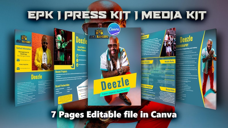 Editable Musician EPK Template: Singer, DJ, Artist, Influencer Media ...