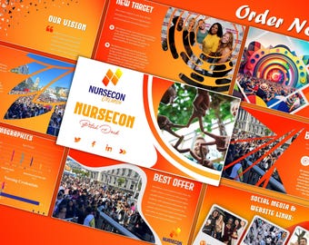 PowerPoint ピッチデッキテンプレート | ビジネス戦略とマーケティングスライド | イベントプレゼンテーションとインフォグラフィックデザインテンプレート