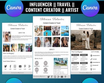 Moderne Influencer Media Kit | Canva Bearbeitbares Brand EPK & Press Kit Template