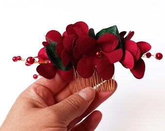 RedSilk Flowers Bridal Hair comb maid of honor elegant hair piece accessory outfit attire wedding ceremony natural flowers eucalyptus