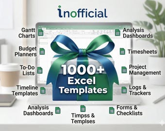 1000+ Excel Templates Mega Bundle | Business, Finance, Project Management, Schedules, Dashboards, Planners | Instant Download
