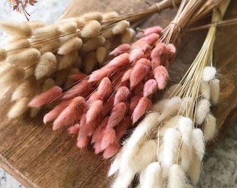50Pcs Fluffy Bunny Rabbit Tails, Natural Dried Bunny Tails, Boho Wedding Decorations, Dried Flowers, Home Decor Boho Style