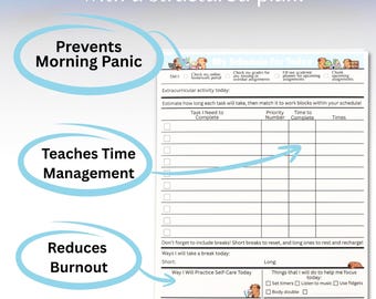 Daily Notepad for Students: Supporting Executive Function, Planning, & Time Management  | To-Do List | Checklist