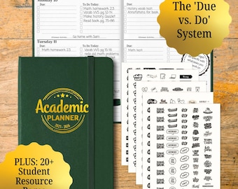 ADHD Student Planner | Executive Function, Homework Tracker 2025-2026