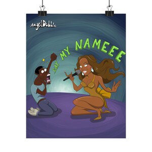 Beyonce cartoon poster | Matte Illustration