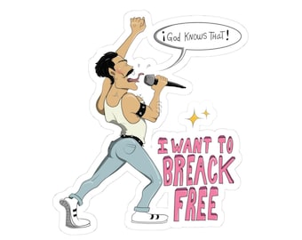 Freddy Mercury Kiss-Cut-klistermärke | Platåskokaraktärsklistermärke