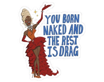 Rupauls Drag Race tecknad klistermärke