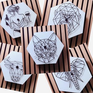 Basotect® Schallabsorber Akustikpaneel mit wechselbarem 3D-Druck Motiv -Poly Hexagon