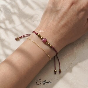 Faceted Raw Ruby Gemstone Bracelet with Gold Hematite, One of a Kind