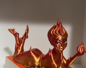 Lehabah- Fire Sprite- 3D Printed- Bookshelf Decor- Crescent City Bookish Fantasy