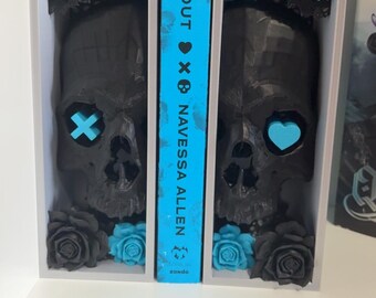 Skull, Flower, & Lace Bookend| BookNook | 3D Printed