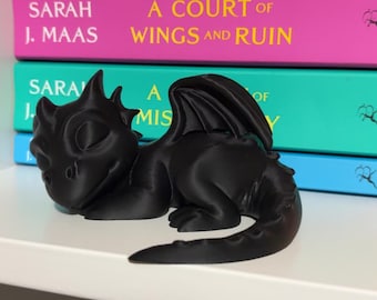 Sleeping Dragon Shelf Buddy | Fantasy Book Shelf Decor | 3D Printed Dragon Figure | Andarna
