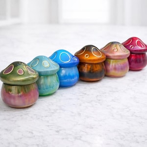 Hand Poured Resin Mushroom Jar – Multi-Color Options Available