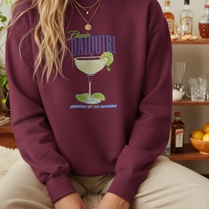 Sudadera Daiquiri, jersey de cuello redondo con estampado de cóctel, unisex.