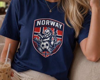 Norway T-Shirt, World Cup Lion Crest 100% Cotton Tee