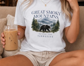 Smoky Mountains National Park Bear Watercolor T-Shirt