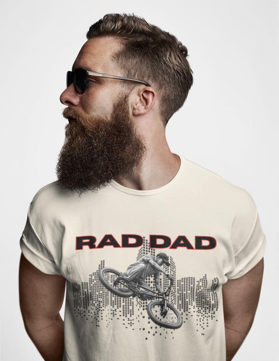 Rad Dad BMX Mountain Bike T-Shirt | Dad Cycling Tee | Comforter colors | Dad Shirt