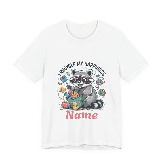I Recycle My Happiness Raccoon Tee | Trash Panda Christmas, Funny Rodent Shirt