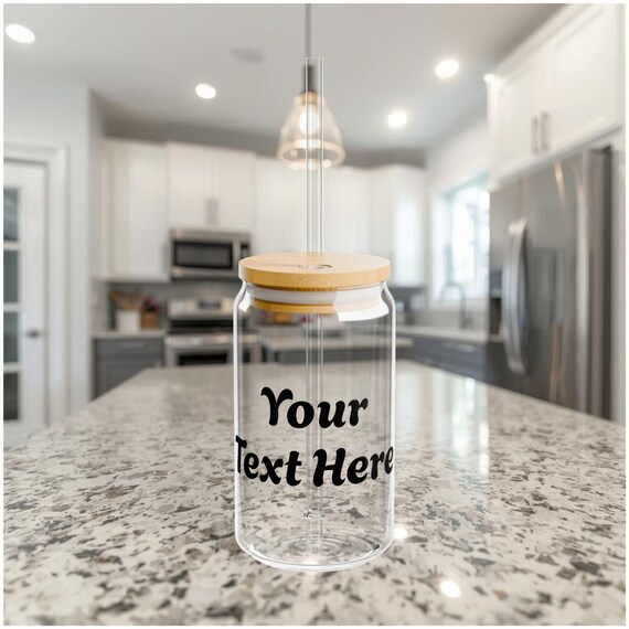 Personalized Sipper Glass | 16oz Bamboo Lid Tumbler