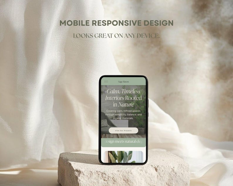 Squarespace 7.1 Interior Designer Website Template : Sage Green Minimal ...