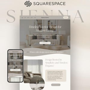 Squarespace 7.1 Website Template for Interior Designers: Soft Neutral Website Design