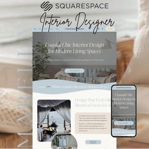 Squarespace 7.1 Website Template: Minimales Küstendesign für Innenarchitekten und kreative Unternehmen