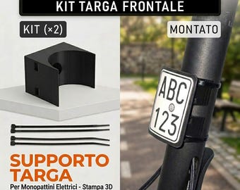 Supporto Porta Targhino Monopattino Elettrico - Kit 2 pezzi su misura