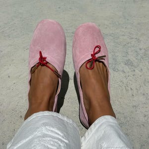 Soft Suede Ballet Flats for Women, Blue Suede Ballet Shoes, Comfortable Minimalist Flats, Everyday Elegant Shoes image 7