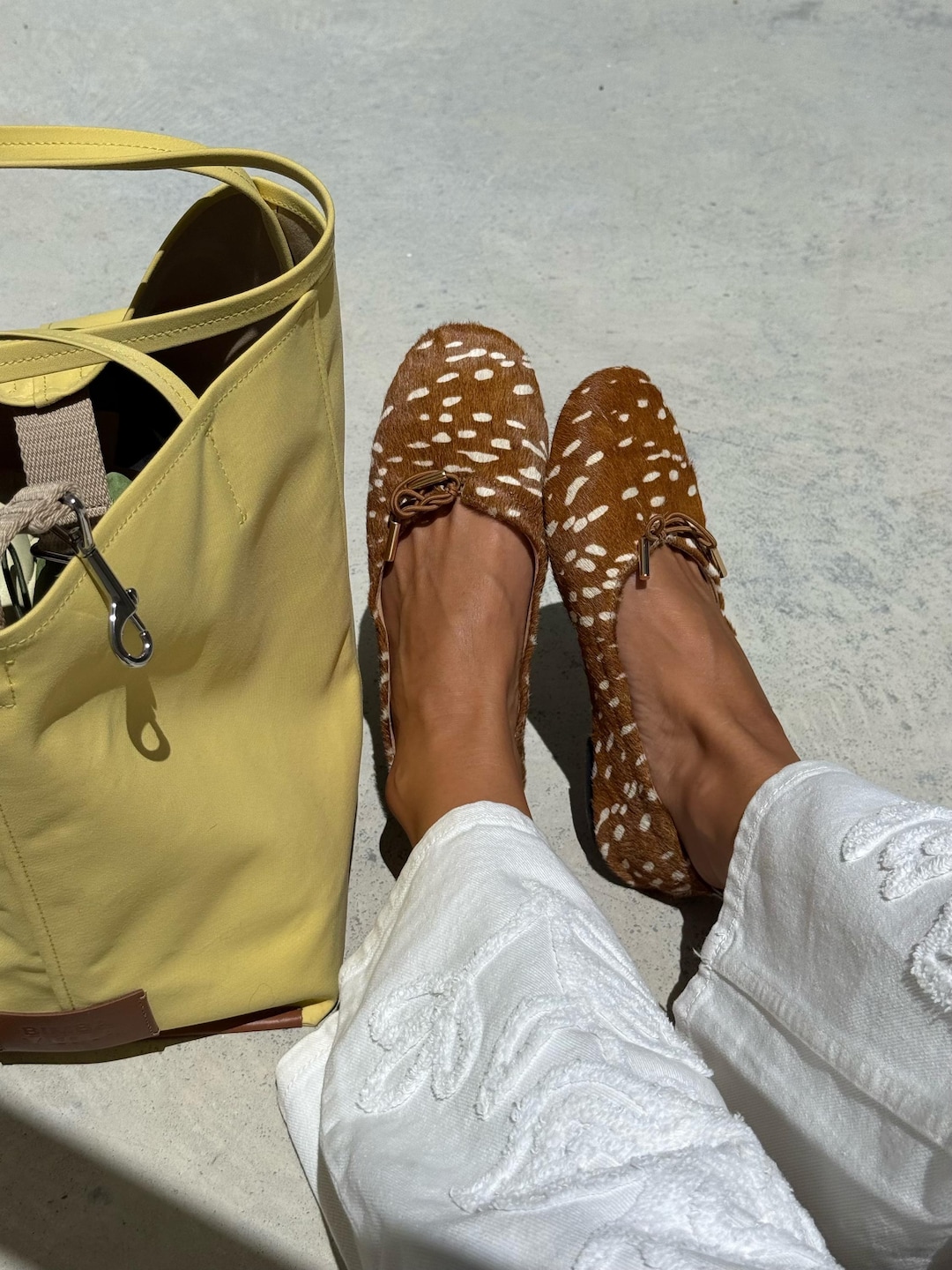 Animal print ballet shoes, calf leather women’s flats, cute leather ballerinas