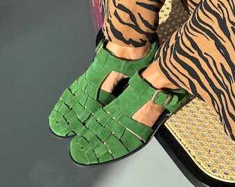 Sandalias de pescador para mujer, sandalias suaves de verano.