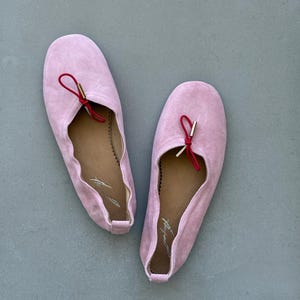 Soft Suede Ballet Flats for Women, Blue Suede Ballet Shoes, Comfortable Minimalist Flats, Everyday Elegant Shoes image 10