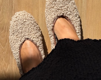 Handmade Cozy Faux Fur Ballet Flats