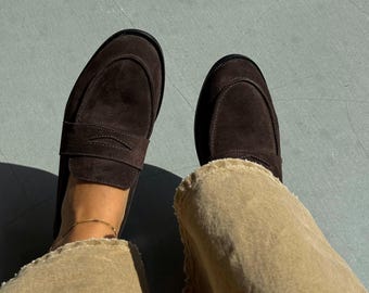 Elegante suède damesloafers