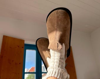 Comfortable suede clogs women