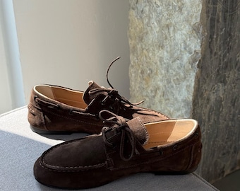 Suède bootschoenen, zachte leren platte schoenen, wandelschoenen dames