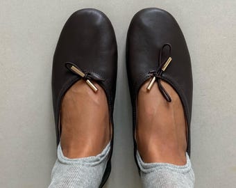 Soft Leather Ballet Flats with a bow, Colorful Suede Ballet Shoes, Comfortable Women’s Flats, Everyday Elegant Shoes